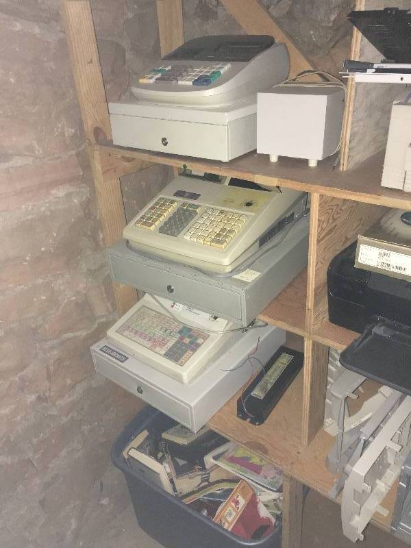 all cash registers and electronics shown in pictures