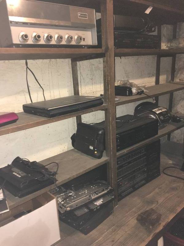 all electronics shown in picture  ice maker,radio,laptops cds