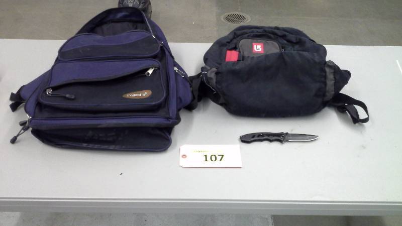 (2) Backpacks and a Mtech knife