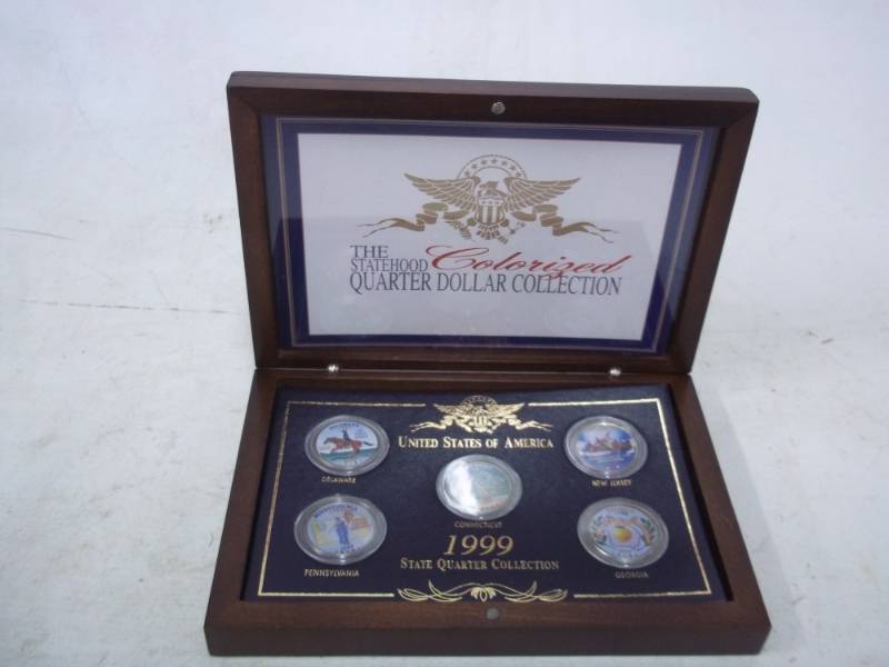 lot 1 image: 1999 The Statehood Colorized Quarter Dollar Collection