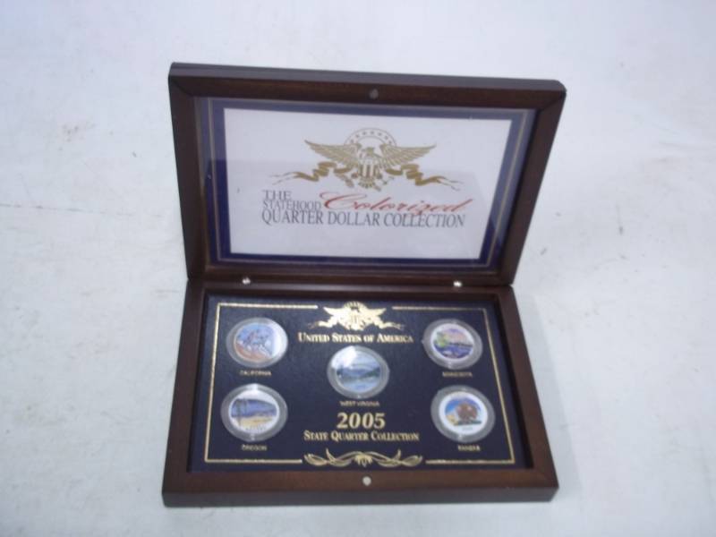 lot 17 image: 2005 The Statehood Colorized Quarter Dollar Collection