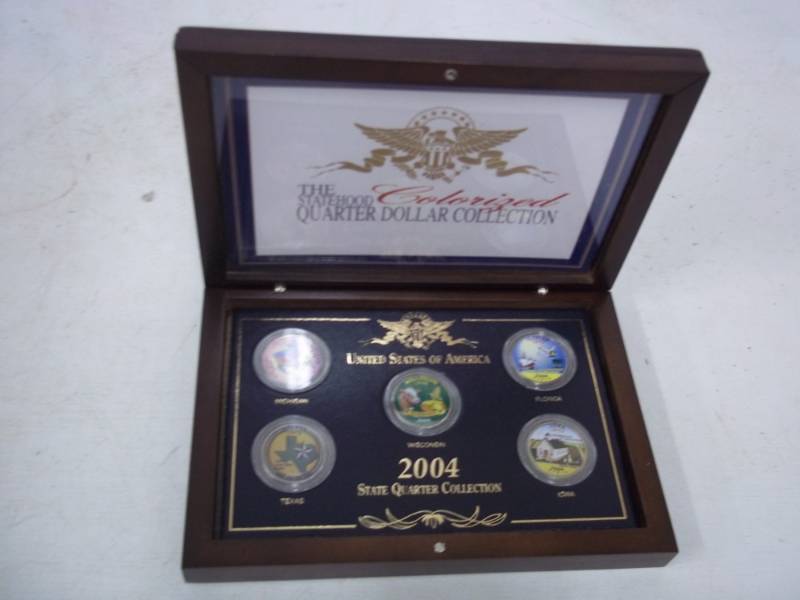 lot 22 image: 2004 The Statehood Colorized Quarter Dollar Collection