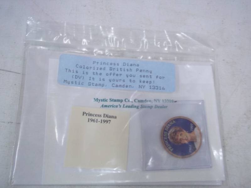 lot 35 image: Princess Diana Colorized British Penny