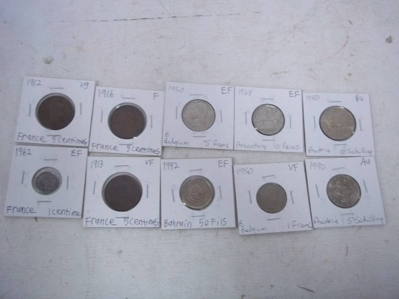 lot 40 image: 10 Foreign Coins