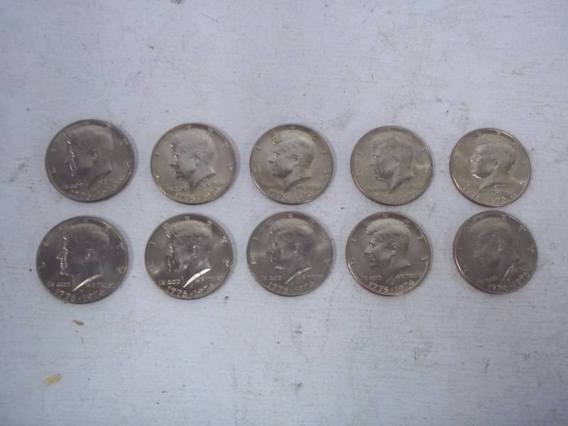 lot 55 image: 10 1976 Kennedy half Dollars