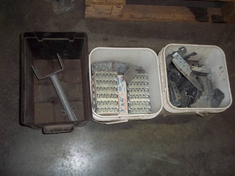 lot 91 image: New Rafter connector plates, Tie down plates, battery box and 4 x 4 post plate