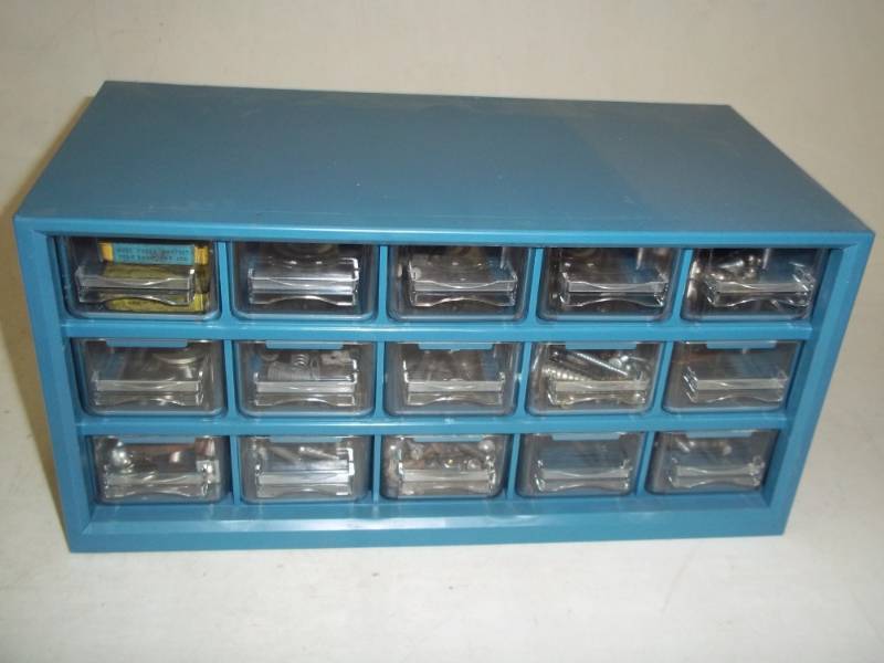 lot 139 image: Hardware bins with hardware