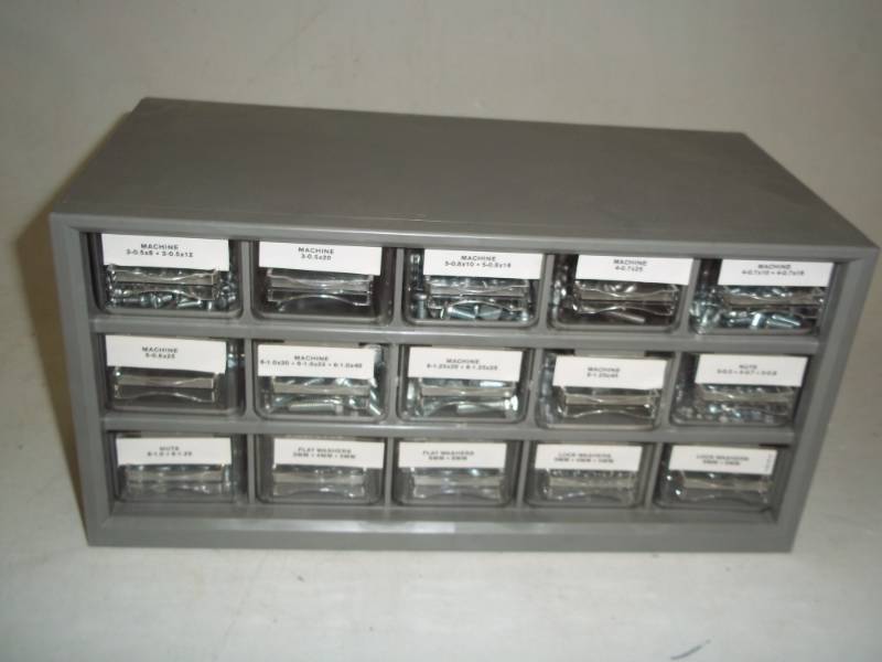 lot 167 image: New Hardware bins with hardware