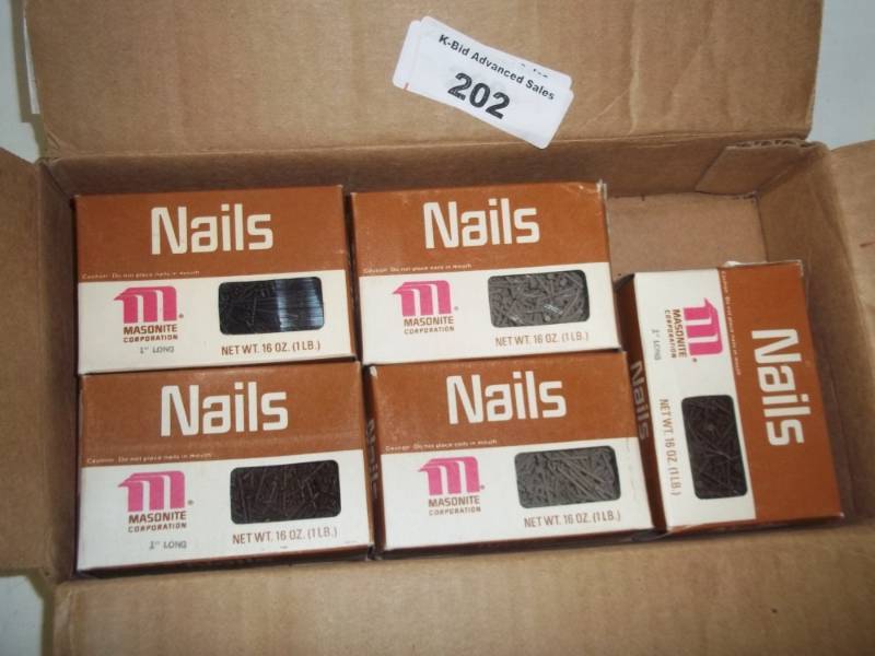 lot 202 image: 5 pounds finish nails