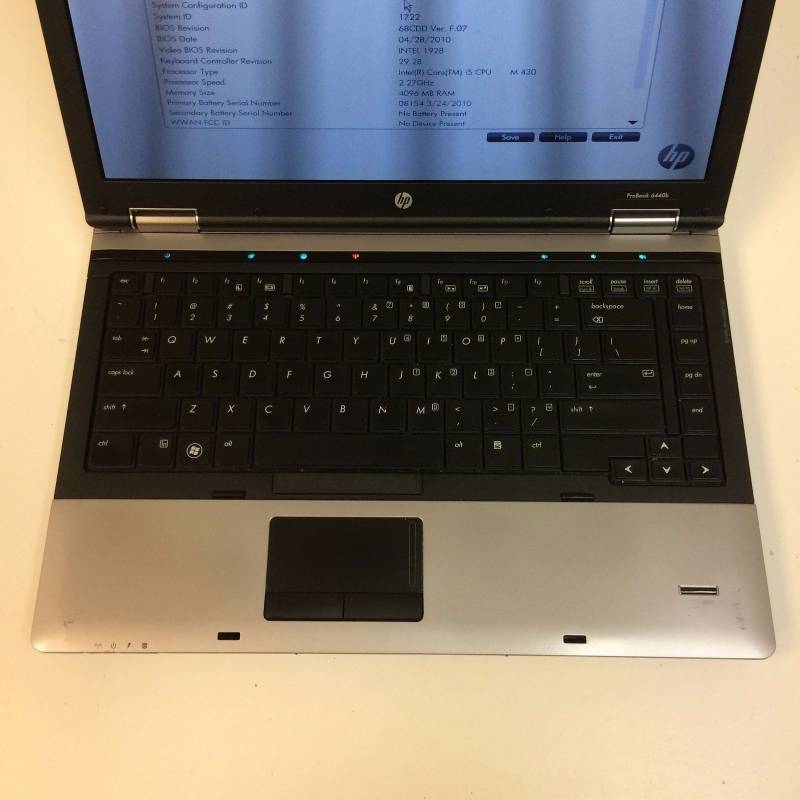lot 10 image: HP Probook 6440b 2.27GHz Core i5, 250GB HDD, 4GB RAM, 14.1, No OS