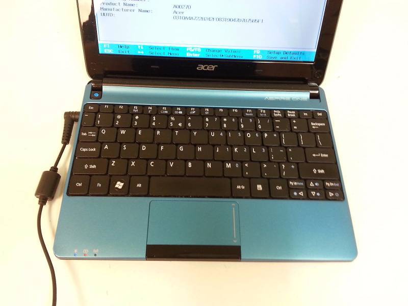 lot 14 image: Acer Aspire One A0D270 1.6GHz Intel Atom N2600, 320GB HDD, 1GB RAM, 10, No OS