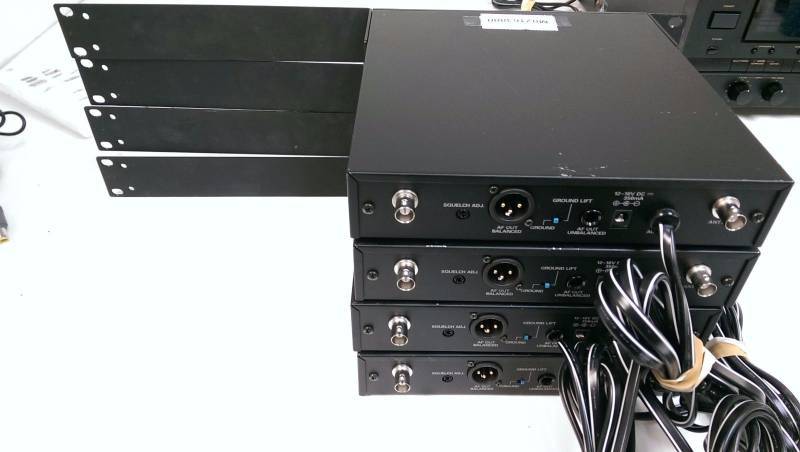 lot 23 image: Lot of 4 Audio Technica ATW-R73 UHF Synthesized Diversity Receiver