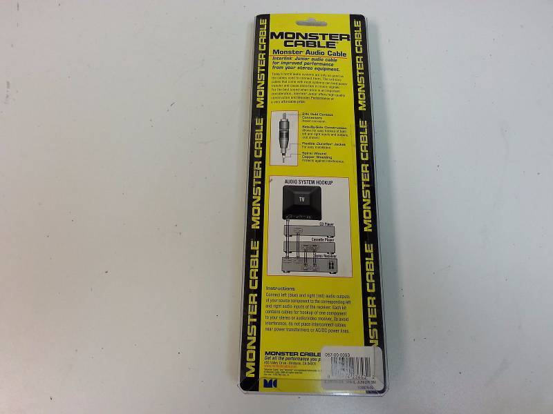 lot 42 image: New Genuine 6 12 Foot Monster Audio Cable