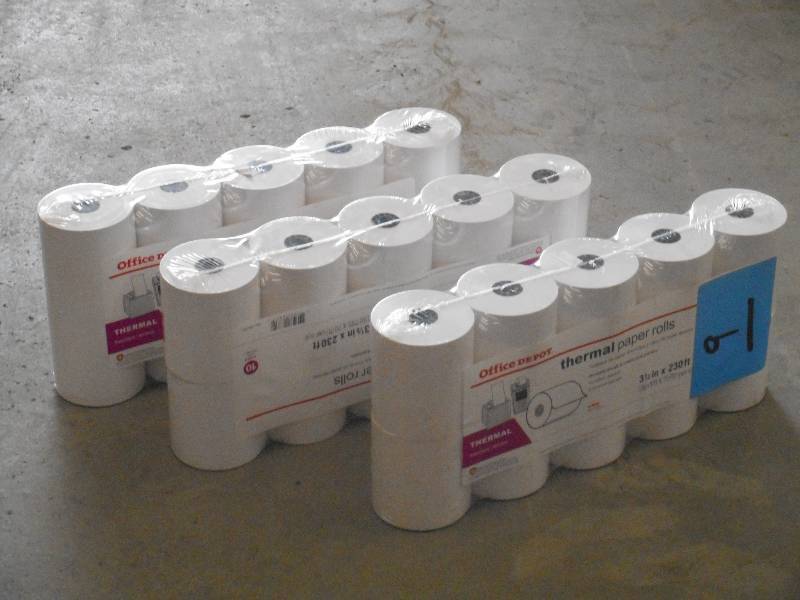 lot 9 image: (3) New 10-Packs Of 3 18x20ft Thermal Paper Rolls, White Thermal