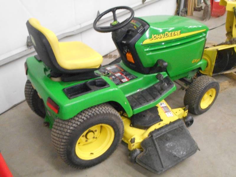 John Deere Gx345 Lawn Tractor With 42 Snowblower And Mower Deck Le