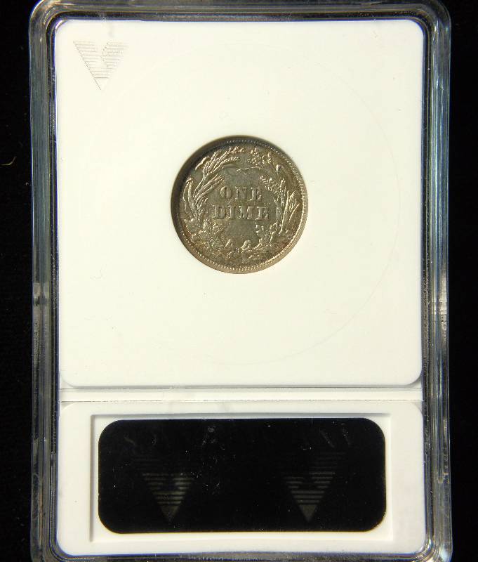 1912 BARBER SILVER DIME AU53 OLD ANACS CERTIFIED