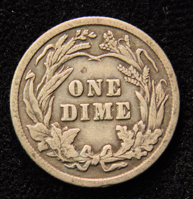 1914 BARBER SILVER DIME FINE