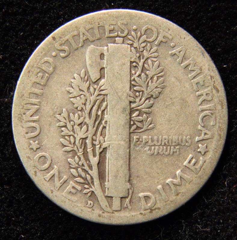 1917-D MERCURY SILVER DIME GOOD