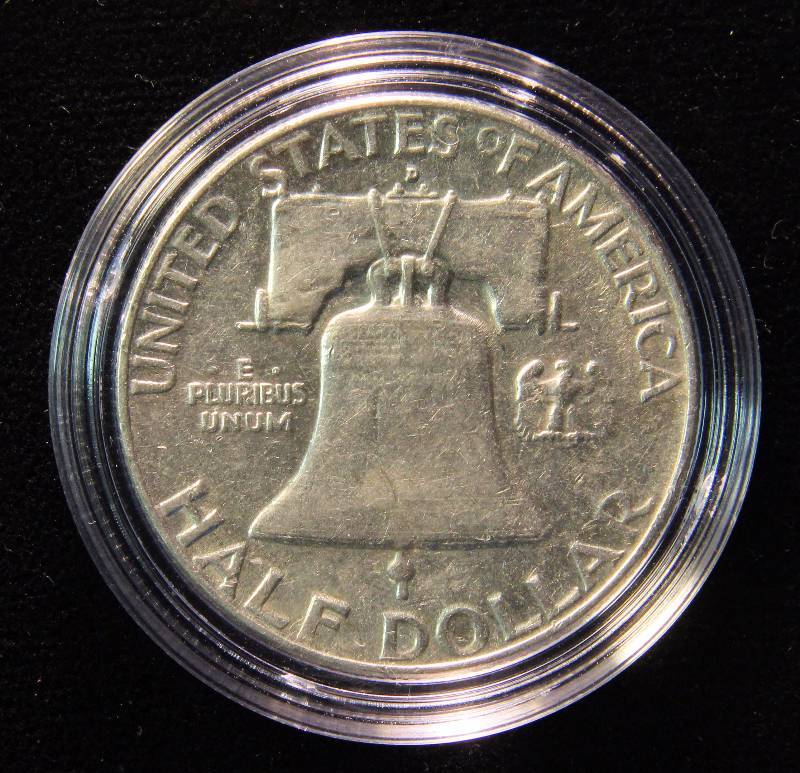 1962-D FRANKLIN SILVER HALF DOLLAR IN AIRTITE  HOLDER