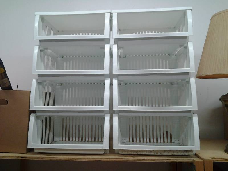 lot 25 image: 2-Sections Of Plastic Stacking Bins