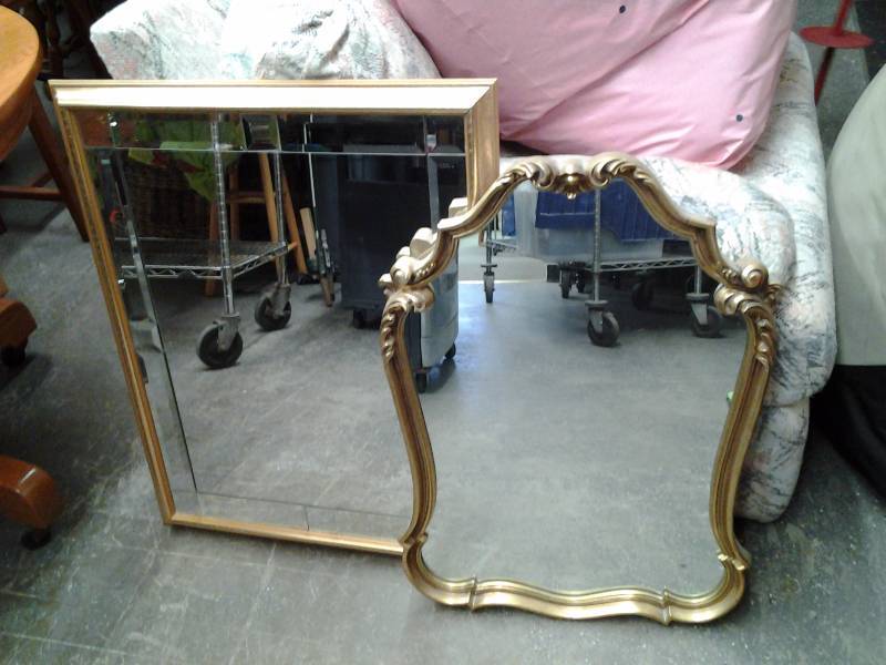 lot 30 image: 2-GoldOrnate Mirrors 24x31