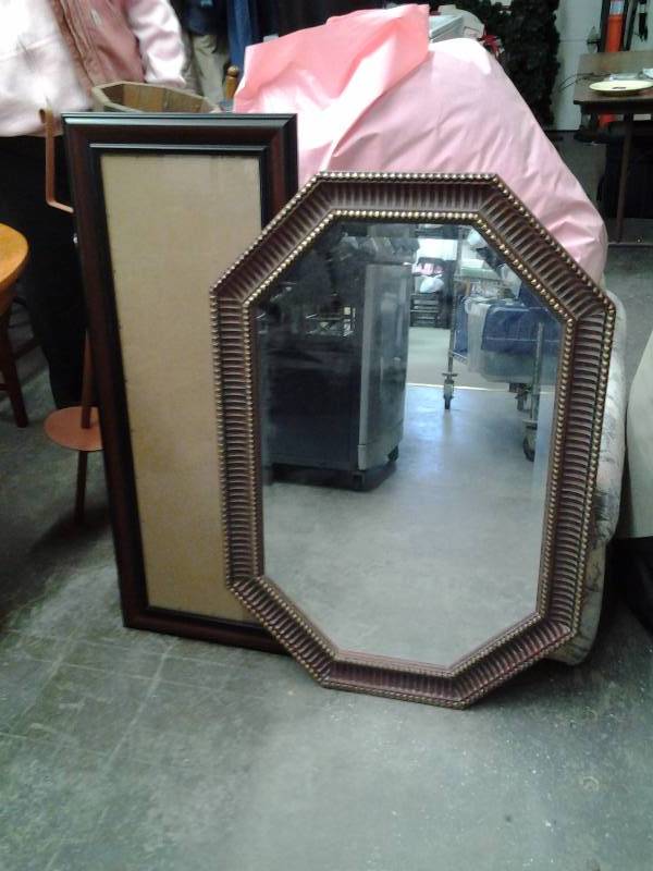 lot 31 image: 1-Framed Mirror, 1-Large Picture Frame 16x41