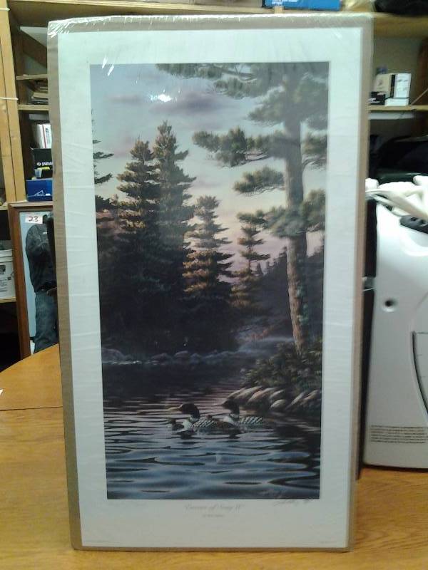 lot 33 image: Unframed Loon Print-Encore Of Song II-By Rick Kelley 24x13