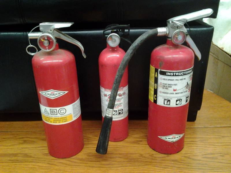lot 41 image: 3-Empty Fire Extinguishers