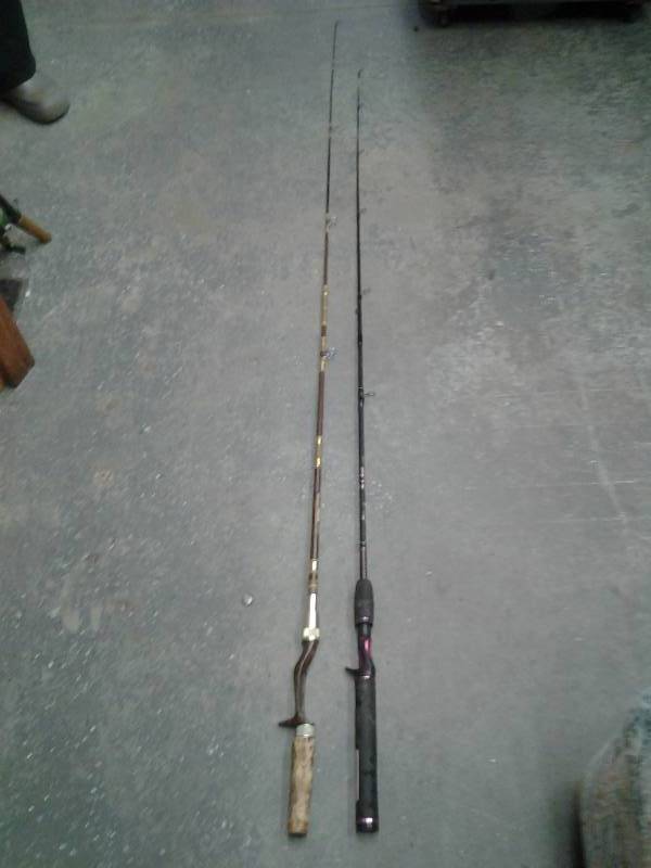 2-Fishing Poles (Ugly Stick GX2, Vintage Roddy Pro Tubular Glas