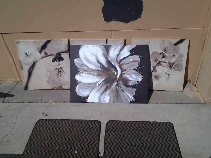 lot 70 image: Set Of IKEA Blossom Pictures 22x22, Other Floral Picture 31x24