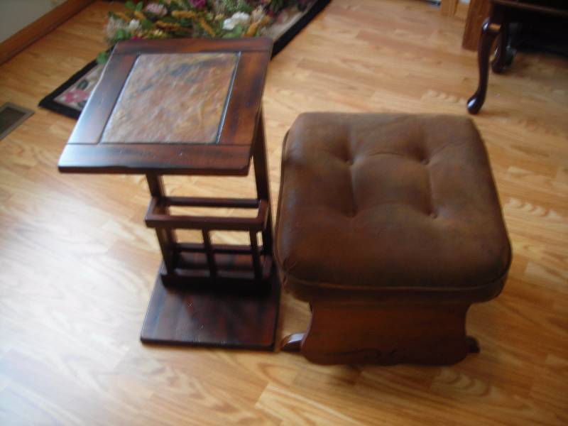 lot 40 image: Glider Foot Stool & Side Table