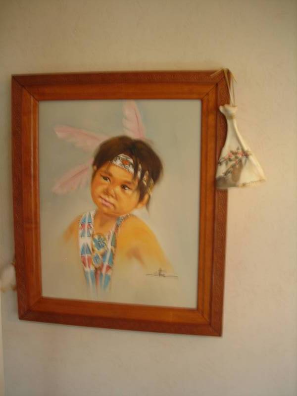lot 62 image: Framed Picture By Stone, Painted Bone Signed Southland
