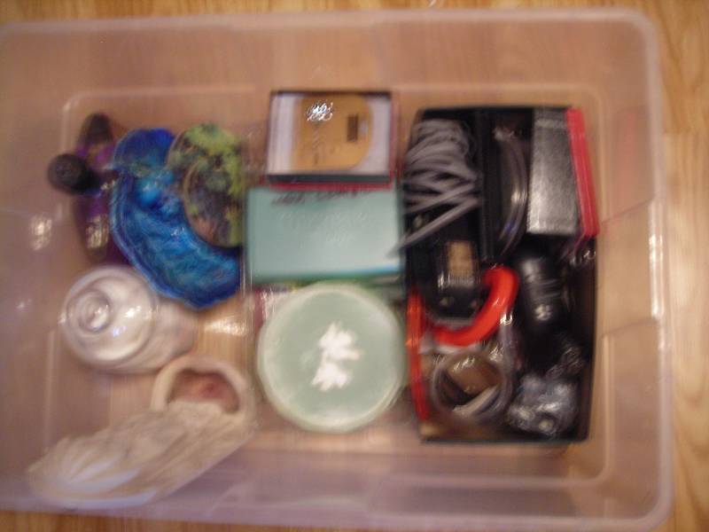 lot 86 image: Box Of Hair Combs, Clippers, Beach Towels, Misc