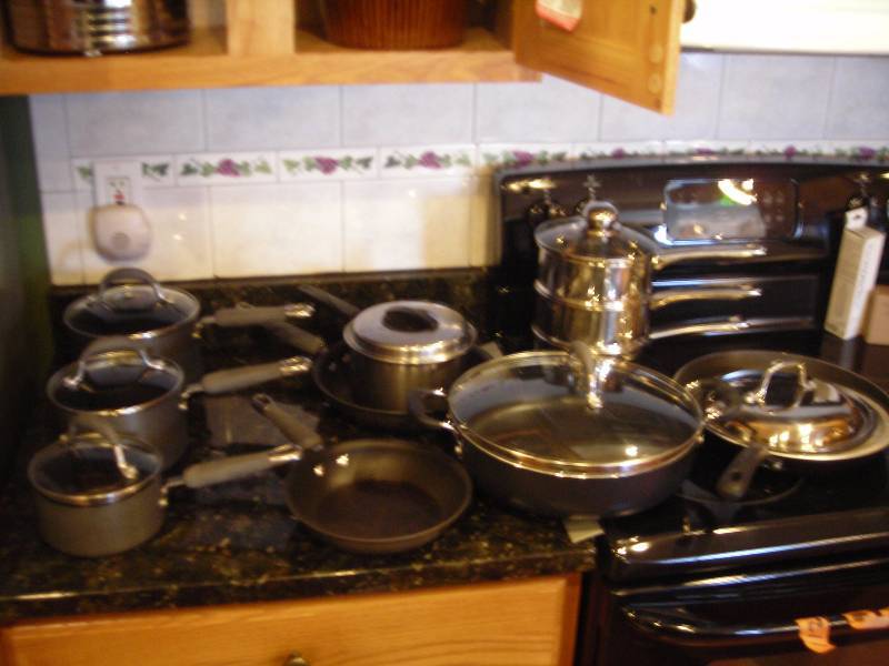 lot 111 image: Pots, Pans Lids (Kitchen Aid & T-Fal Brands)