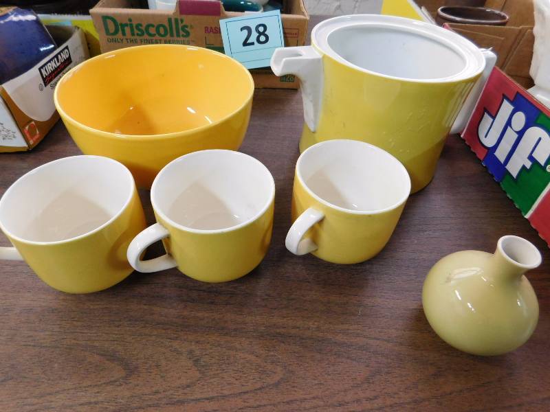 misc yellow ceramic items