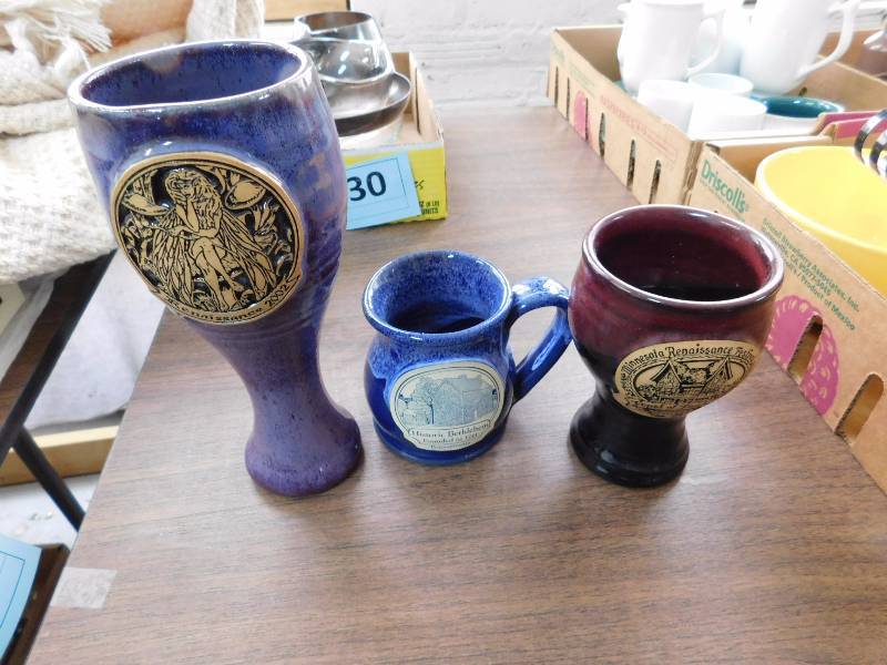 3 Renaissance Festival goblets and cups
