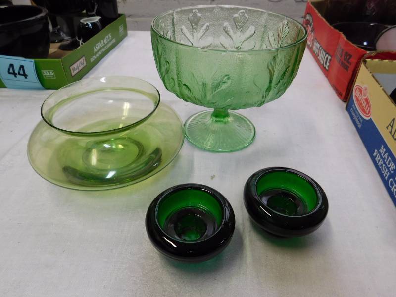 green glass decor items
