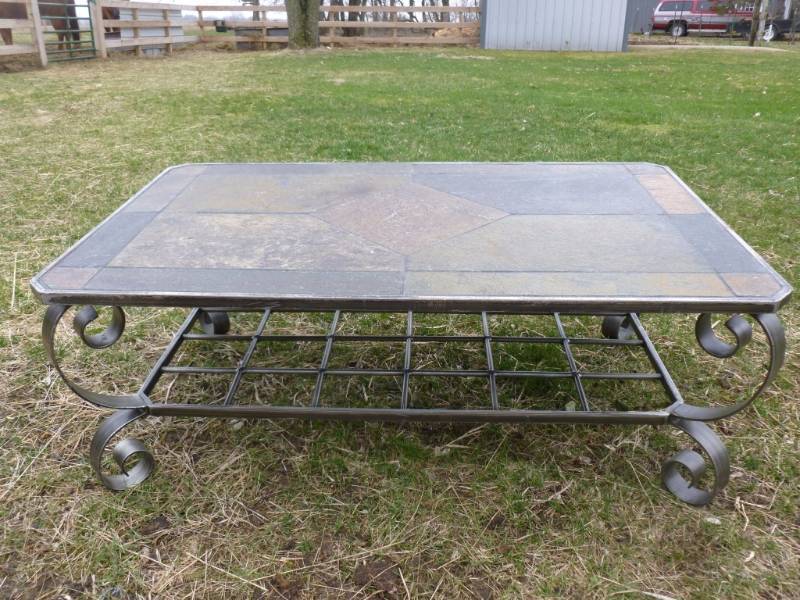 lot 5 image: Slate Top Coffee Table