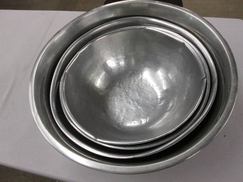 Set of 4 extra large silver bowls ,...