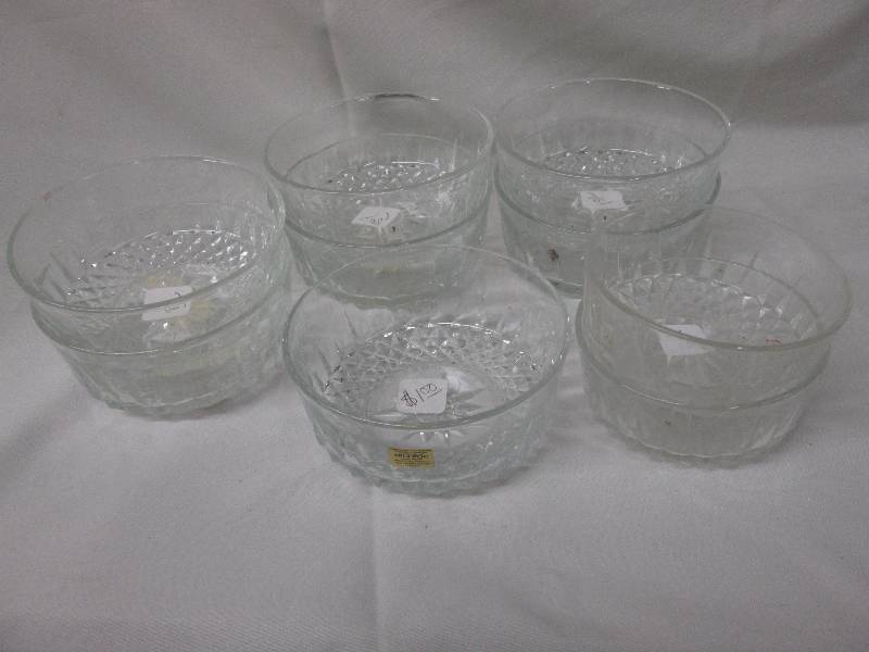 Lot of 7 five inch cut glass bowls,...