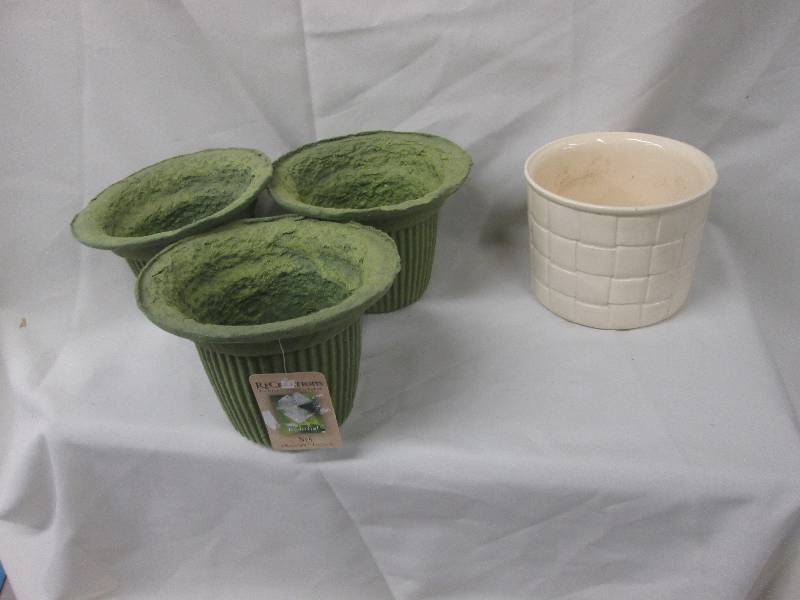 Lot of 3 water tight urns, ceramic ...