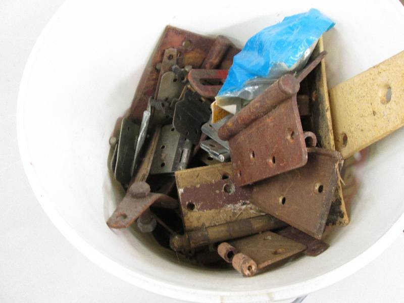 Large lot of metal hinges...