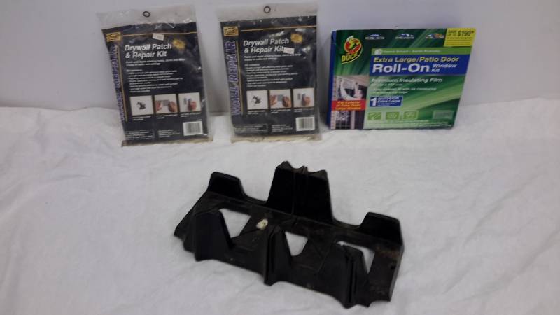 Miter box, window kit, drywall patch