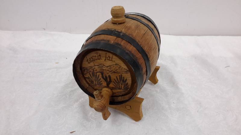 Barrel on rack