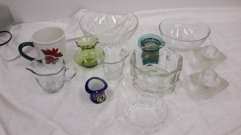 Glass and candleholders