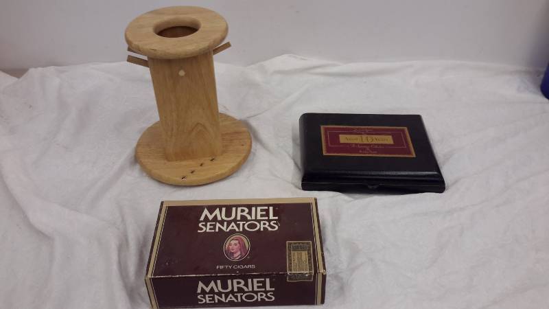 Cigar boxes and wooden organizer