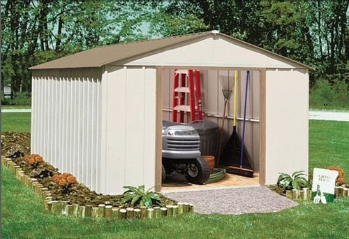 lot 14 image: NEW 6X11 METAL GARDEN SHED