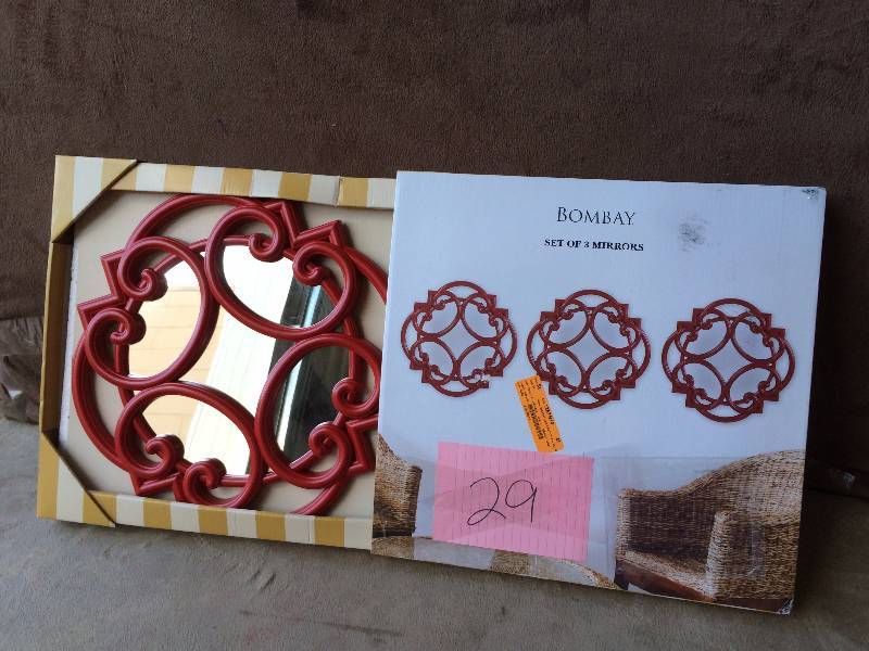 Bombay 3-pc. Red Swirl Wall Mirror Set