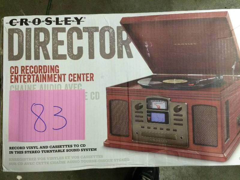 Crosley CR2405C-PA Director CD Recorder with Cassette Player (Paprika