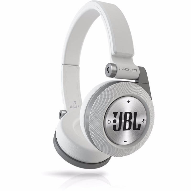 JBL Synchros E40BT Bluetooth On-Ear Headphones (White)